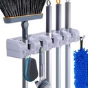 Ver imagem 6 de Suporte Multiuso Resistente 5 Posições 6 Ganchos Vassoura Pá