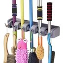 Ver imagem 2 de Suporte Multiuso Resistente 5 Posições 6 Ganchos Vassoura Pá