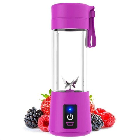 Mini Mixer Juice 320ml USB 6LÂMINAS Roxo