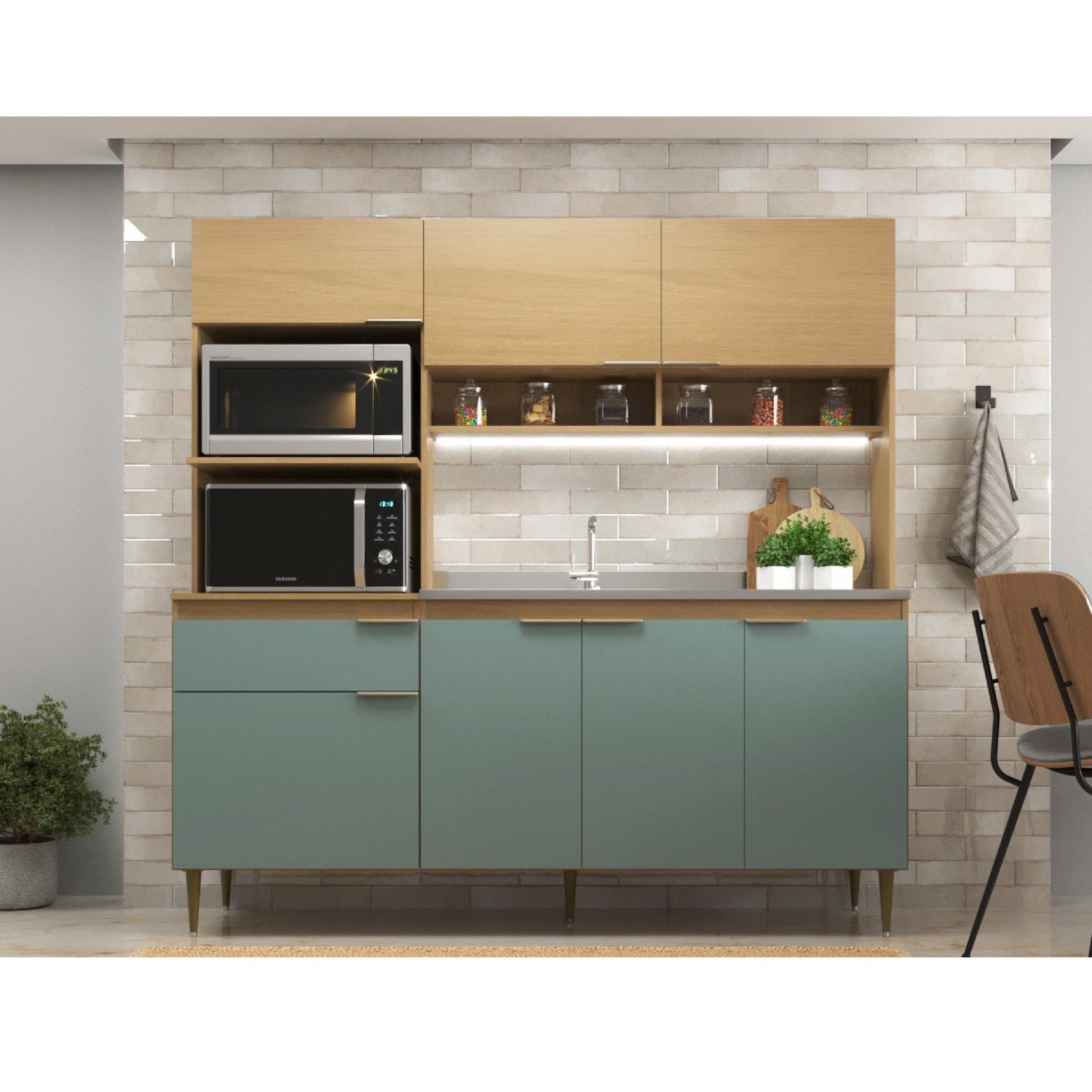 Cozinha Compacta 185 Cm Zafira Único de Alta Qualidade | MadeiraMadeira