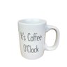 Caneca P/ Cafeteira It's Coffee O'clock em Porcelana 130ml Coleção Exclusiva Lettering - 1