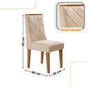 Ver imagem 3 de Mesa de Jantar Isadora 120cm Tampo MDF Vidro com 4 Cadeiras Veludo Creme Off White Naturale