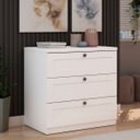Ver imagem 1 de Cômoda Genialflex Infinity 3 Gavetas 100% Mdf Branco