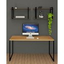 Ver imagem 2 de Nicho Industrial Paris Preto e Tampo Imbuia 80 Cm