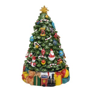 Arvore Natalina Muscial Decorada em Resina a Corda 21,5cm