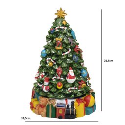 Arvore Natalina Muscial Decorada em Resina a Corda 21,5cm - 3