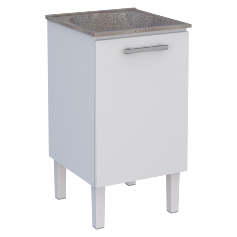 Gabinete para Lavanderia em Aço com Tanque Surubim Branco