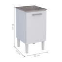 Ver imagem 2 de Gabinete para Lavanderia em Aço com Tanque Surubim Branco