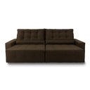 Ver imagem 6 de Sofá Retrátil Reclinável Montebello 2,50m Suede Velut Marrom Molas no Assento - King House