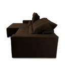 Ver imagem 4 de Sofá Retrátil Reclinável Montebello 2,50m Suede Velut Marrom Molas no Assento - King House