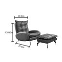 Ver imagem 3 de Poltrona Espreguiçadeira com Puff A320 Couríssimo Nozes