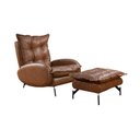 Ver imagem 2 de Poltrona Espreguiçadeira com Puff A320 Couríssimo Nozes