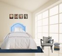 Ver imagem 1 de Cabeceira Provençal Deluxe Solteiro Corino Azul Bebê Tachas