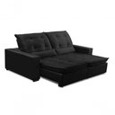 Ver imagem 1 de Sofa Retratil Reclinavel 2 Lugares 1,80m Atlantis Veludo Preto Lansofbr