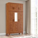 Ver imagem 1 de Guarda Roupa Bipartido 6 Portas com Espelho Linha Cobre 1274c Castanho Finestra