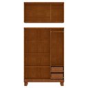 Ver imagem 3 de Guarda Roupa Bipartido 6 Portas com Espelho Linha Cobre 1274c Castanho Finestra