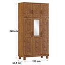 Ver imagem 2 de Guarda Roupa Bipartido 6 Portas com Espelho Linha Cobre 1274c Castanho Finestra