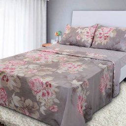 Jogo de Cama Lençol 4 Peças Casal com Elástico Estampado 138x188x30cm Bf Colchões - 1