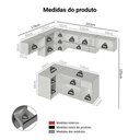 Ver imagem 4 de Armário de Cozinha Completa de Canto Suspenso 405cm Cinza Nice Madesa 04