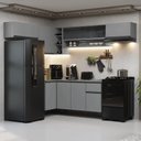 Ver imagem 1 de Armário de Cozinha Completa de Canto Suspenso 405cm Cinza Nice Madesa 04