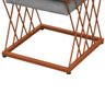 2 Puff Banqueta Decorativo Ferro Quadrado Base Bronze Veludo Cinza Folk Móveis - 4