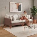 Ver imagem 7 de Sofá Living Bipartido com 4 Almofadas 220cm Bouclê Espanha
