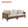 Sofá Living Bipartido com 4 Almofadas 220cm Bouclé Espanha   - 6