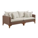 Ver imagem 3 de Sofá Living Bipartido com 4 Almofadas 240cm Bouclé Espanha  