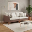 Ver imagem 1 de Sofá Living Bipartido com 4 Almofadas 240cm Bouclé Espanha