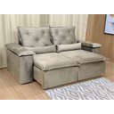 Ver imagem 1 de Sofá Retrátil Reclinável Confortável Várias Cores e Tamanhos Cor:bege;tamanho:1,80