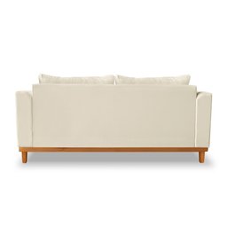 Sofá Rustico Viena 3 Lugares Para Sala de Estar Suede Bege - Madeira Prima Deccor - 5