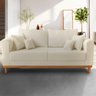 Sofá Rustico Viena 3 Lugares Para Sala de Estar Suede Bege - Madeira Prima Deccor - 2