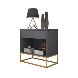 Mesa de Cabeceira Alto Padrão Malta Com Pés De Ferro  - 1