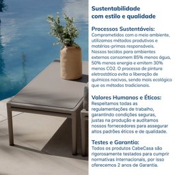 Mesa Lateral com Tampo Alumínio 40x80cm Refúgio CabeCasa MadeiraMadeira - 5