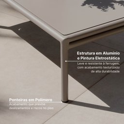 Mesa Lateral com Tampo Alumínio 40x80cm Refúgio CabeCasa MadeiraMadeira - 4