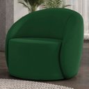 Ver imagem 1 de Poltrona Sala Decorativa Redonda 91cm Steve Suede Verde I01 - Mpozenato