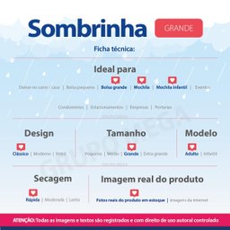 Guarda Chuva Sombrinha Clássica Unissex 10 Varetas G12 - 2
