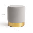 Ver imagem 2 de Kit Puff com Rodape Dourado Cinza Veludo