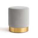 Ver imagem 3 de Kit Puff com Rodape Dourado Cinza Veludo