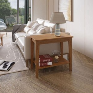 Mesa de Apoio de Madeira Maciça Veneza Amêndoa