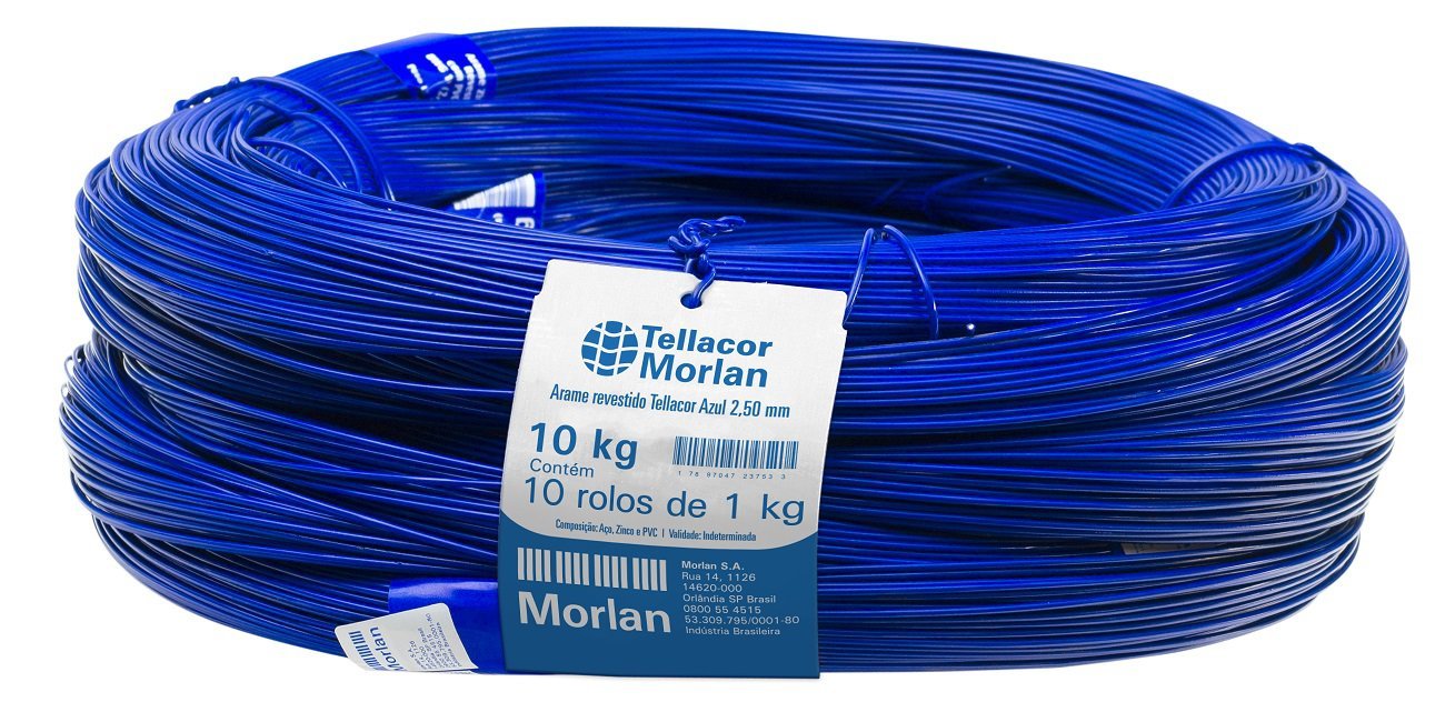 Arame Revestido Tellacor 2,5mm 1kg Morlan - Azul