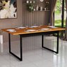 Mesa de Jantar Estilo Industrial Luxo Pés de Ferro Tampo 160x80cm para Sala e Cozinha Área Gourmet - 2