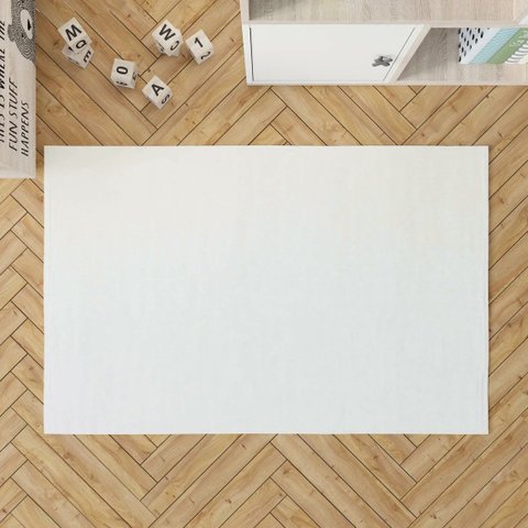 Tapete Boho Retangular 100x150cm Off White - Antiderrapante