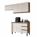 Ver imagem 1 de Cozinha Modulada Completa Álamo Quiditá 4 Peças Marrom Branco