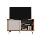 Ver imagem 2 de Rack para TV até 50 Polegadas MDF 135,7cm New Austin Cinza Grigio Fosco/Cinamomo Mel