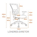 Ver imagem 7 de Kit 2 Cadeiras Escritório Diretor Ergonômica NR17 Tela Mesh Londres Preto