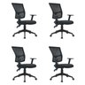 Kit 4 Cadeiras Escritório Diretor Ergonômica NR17 Tela Mesh Londres - 1