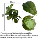 Ver imagem 2 de Kit 2 Mini Árvores Ficus Lyrata 85cm Silicone Realista Toque Natural Decoração Moderna Luxo