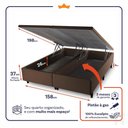 Ver imagem 4 de Conjunto Box Baú Queen Montreal Marrom 158x198x71 c/ Molas Ensacadas