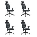 Ver imagem 1 de Kit 4 Cadeiras Escritório Presidente Ergonômica NR17 Tela Mesh Londres Preto
